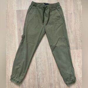 Twill Drawstring Joggers (Olive Green) from Forever 21